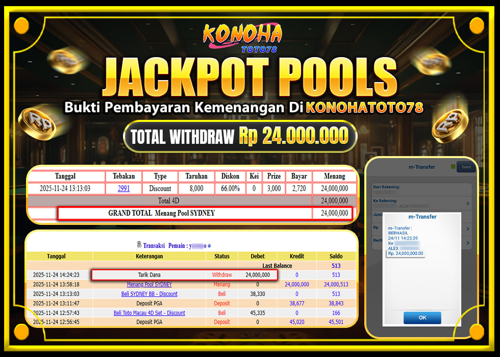 TUANTOGEL JACKPOT TOGEL SYDNEYRp24.000.000,- LUNAS  